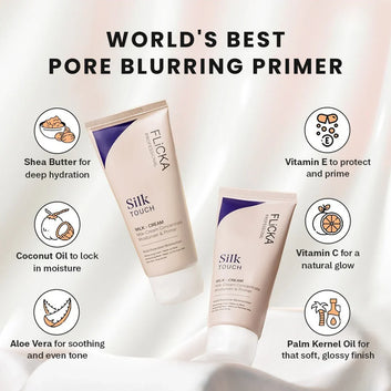 Flicka Silk Touch - 3 in 1 Moisturizer, Primer & Sunscreen for Face