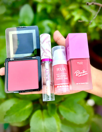 Makeup Blush Deal – TUZ, RUA & Fit Me Liquid Blush with Transparent Gloss