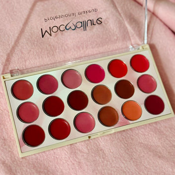 Moccallure 18-Color Lipstick Palette – Long-Lasting Hydrating Lip Kit